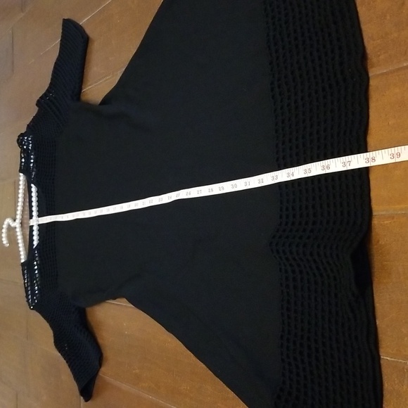 Nanette Lepore Knit Mesh Black Shortsleeve Above The Knee Dress Size Large - Picture 6 of 12